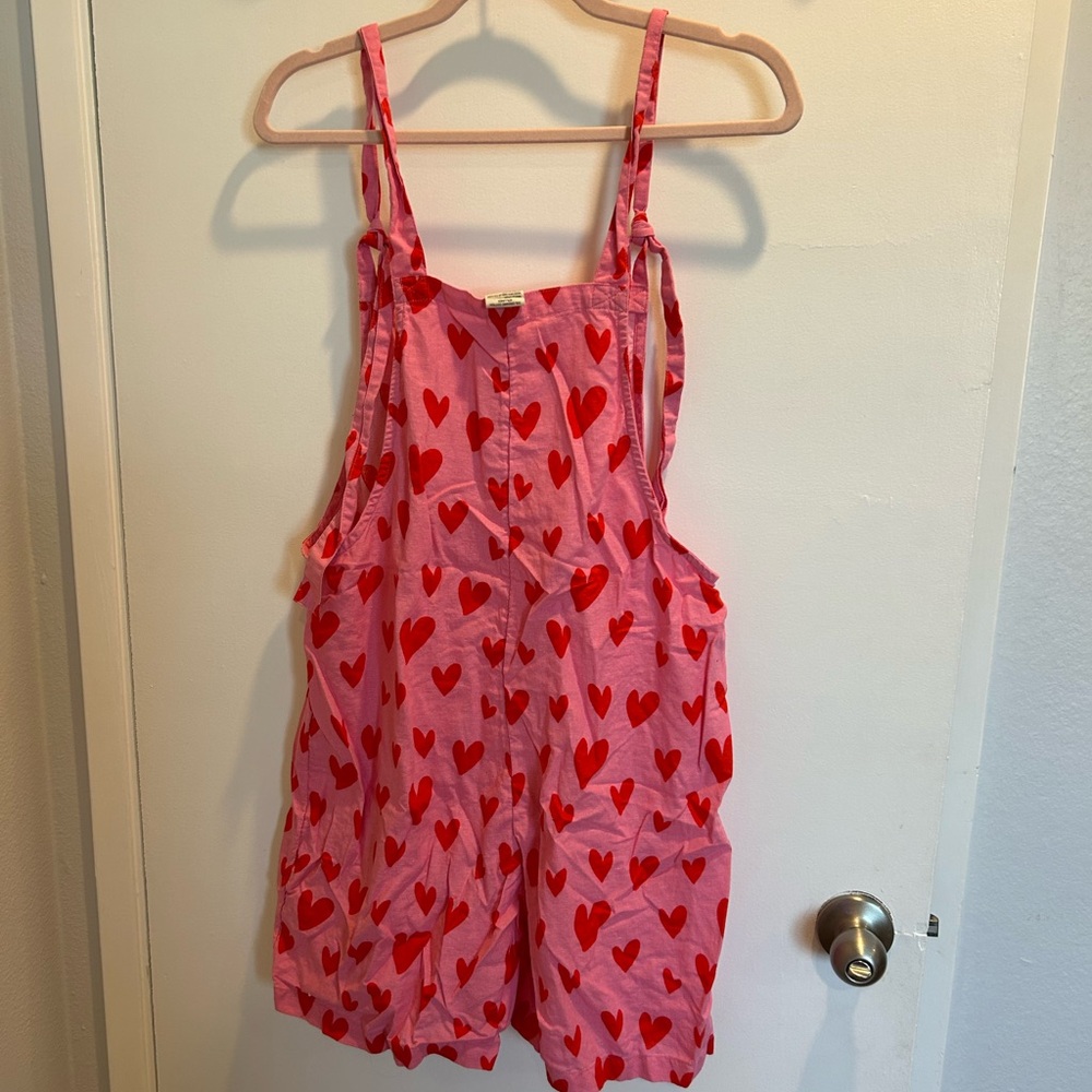 Lucy & Yak Pink Cupid Heart Print Women's Romper - Picture 5 of 6